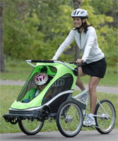 baby carrier behind bike
