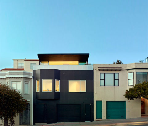 home extension sf200 - 20th Street Residence: a black folding facade