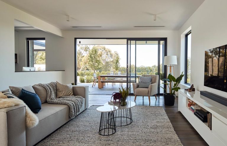 Modern Country Home Design with White Brickwork and Corrugated Steel