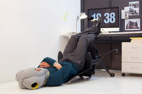 Ostrich pillow allows workers to sleep on the job